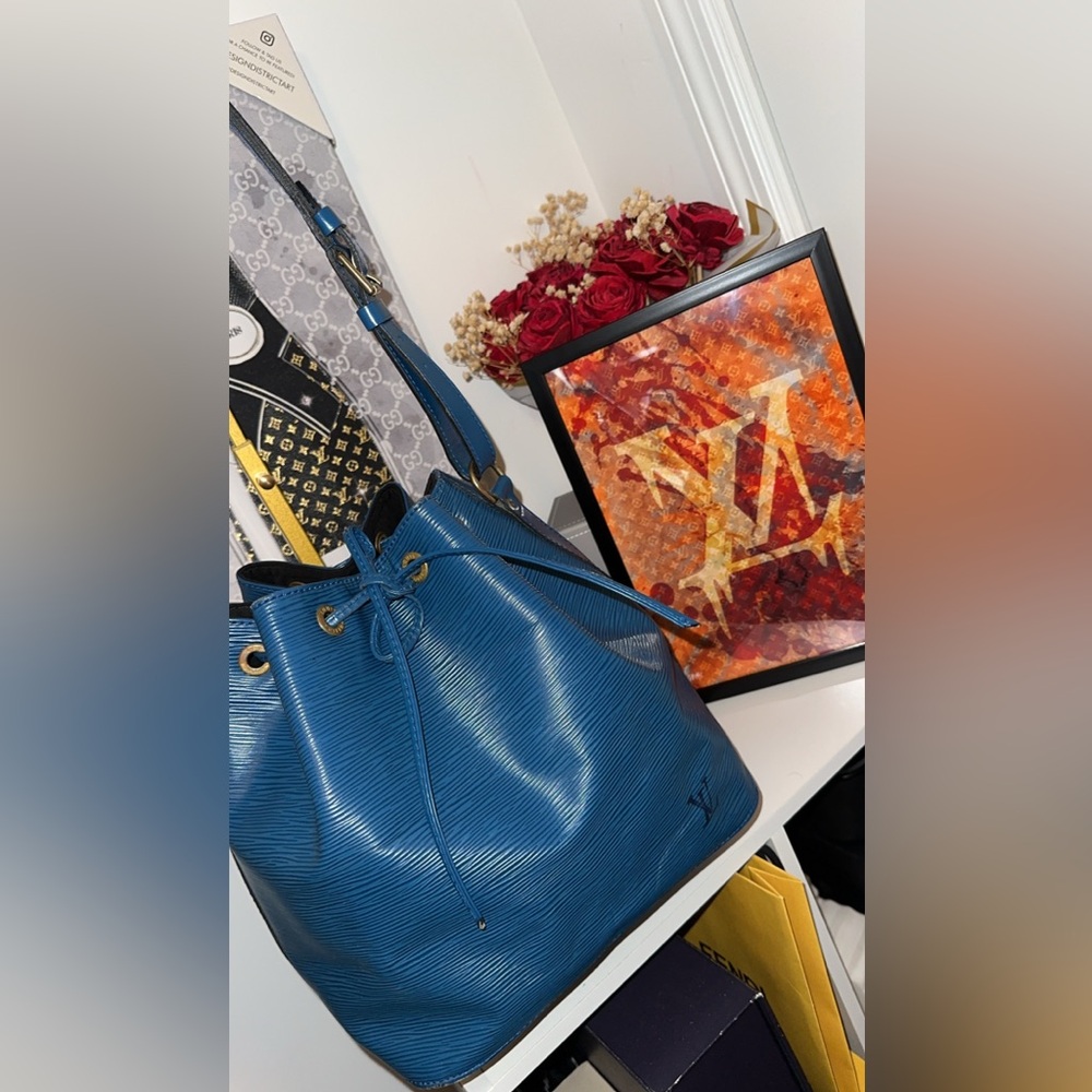 Louis Vuitton Blue Noe Bucket Bag